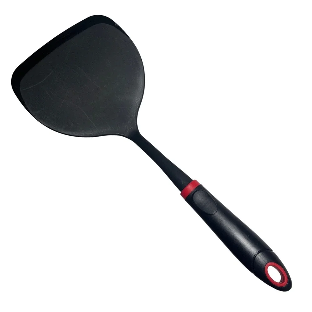 2 Pc Spatula Lot Chefmate Slotted Turner & Wide Nylon Turner‎ Black Red Kitchen